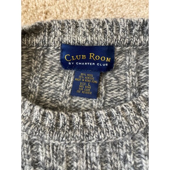 Vintage Club Room Men's Grandpa Sweater Nordic 85% Wool Crosby 90s Knit Size L - Picture 3 of 4